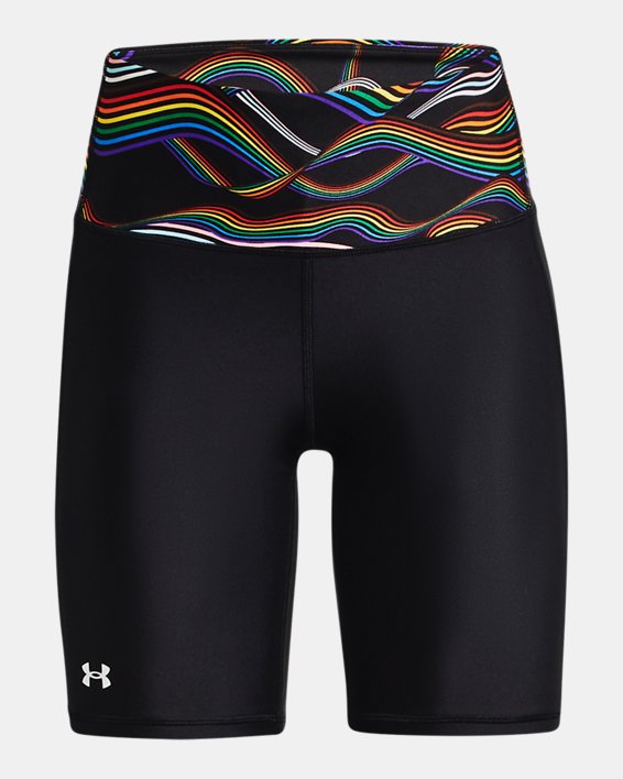 Women's HeatGear® Pride Bike Shorts, Black, pdpMainDesktop image number 4